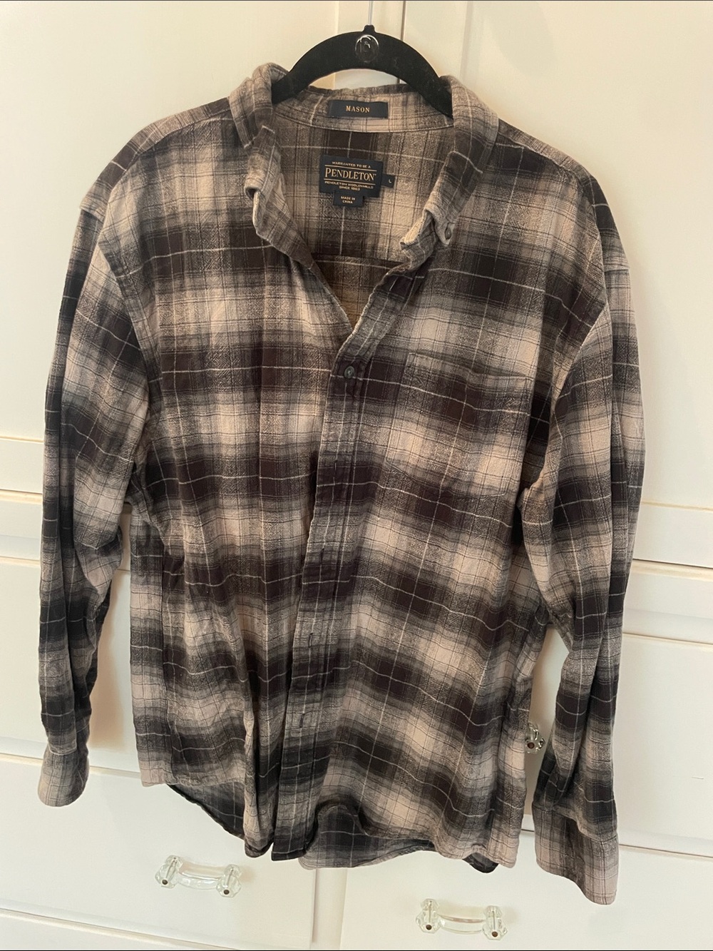 Vintage Pendleton Plaid Button-Down Shirt  size L